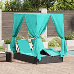 HKH Double Sun Lounger Conjunto De 2 E Turquesa - Preto