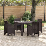 HKH Conjunto de Jantar Jardim 5 Peças com Almofadas Polipropileno - Castanho