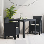 HKH Conjunto de Jantar de Jardim com Almofadas em Rattan Sintético - Antracite