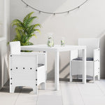 HKH Conjunto de Jantar de Jardim de 3 Peças com Almofadas Rattan Sintético - Branco