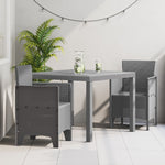 HKH Conjunto de Jantar 3 Peças Cinza Claro de Rattan - Cinzento