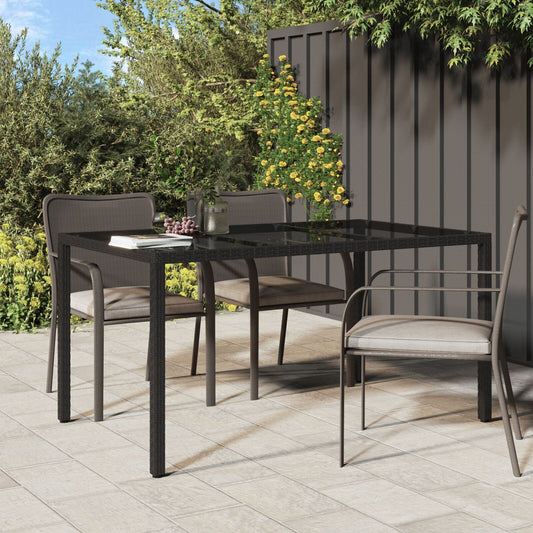 HKH Mesa de Jantar de Jardim Preta Vime Pe - Preto