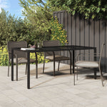 HKH Mesa de Jantar de Jardim Preta Vime Sintético - Preto