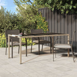 HKH Mesa de Jantar de Jardim Bege Rattan Sintético - Preto
