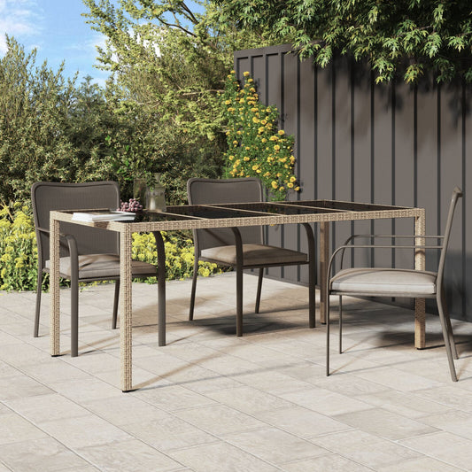 HKH Mesa de Jantar de Jardim Bege Rattan Sintético - Preto