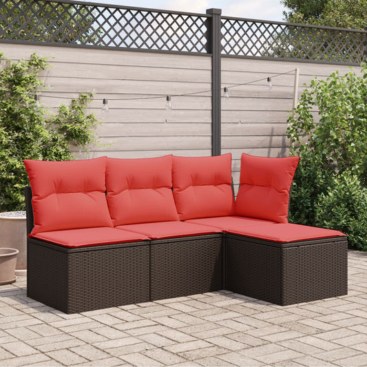 HKH Banco de Jardim com Almofadão 55x55x37 Cm Vime Pe Castanho - Marrom