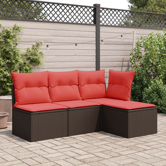 HKH Banco de Jardim com Almofadão 55x55x37 Cm Vime Pe Castanho - Marrom