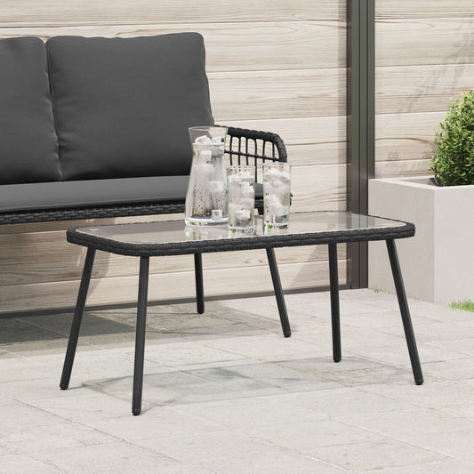 Mesa de Café HKH Preta Vime Sintético - Preto