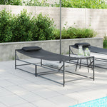 HKH Espreguiçadeira De Jardim - Antracite - - Aço & Textilene - Preto