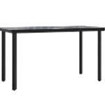 Mesas de Exterior HKH Metal Grande Mesa de Jantar Retangular - Preto