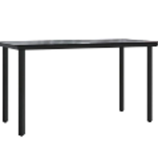 Mesas de Exterior HKH Metal Grande Mesa de Comedor Rectangular - Negro