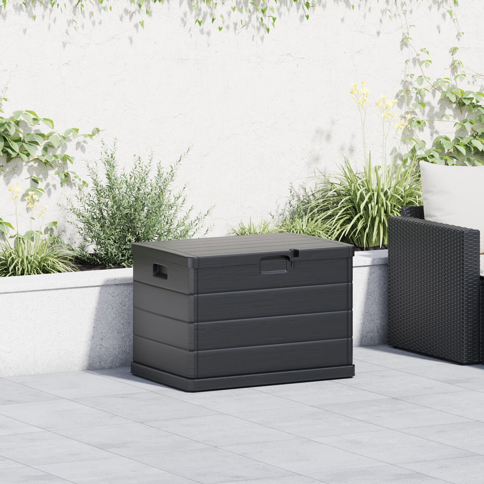 HKH Arcón de Almacenamiento para Jardín - Plástico, 170 L - Antracita