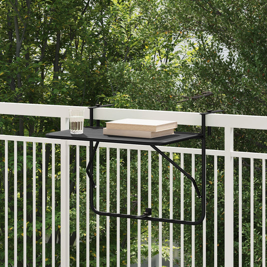 Mesa de balcón plegable HKH Negra Acero - Negro