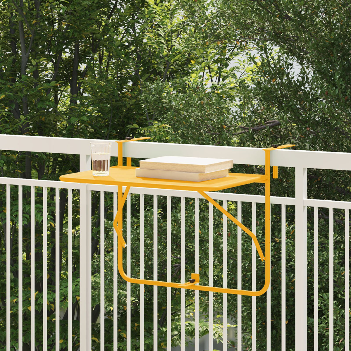 HKH Mesa Suspensa Amarela de Aço Dobrável - Amarelo