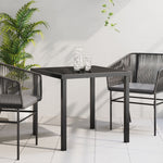 Mesa de Jardim HKH Preta com Vidro Temperado - Preto