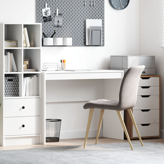HKH Mesa de Escritorio Blanca Aglomerado de Partículas Mediana Simple
