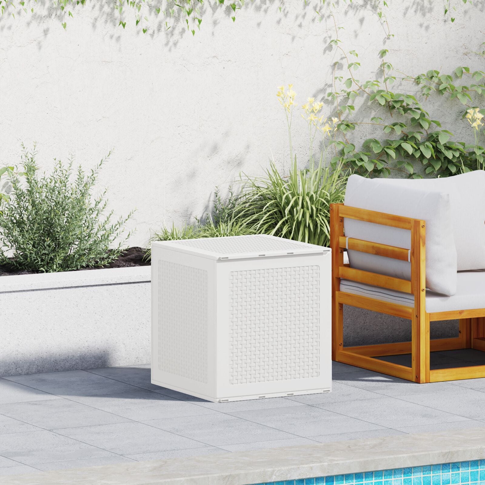HKH Baú De Armazenamento Exterior Pp - Branco
