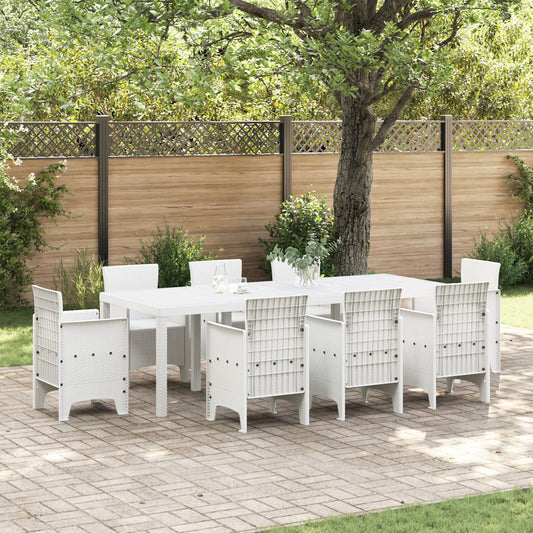 Mesa de jardín HKH Blanca 250x100x73 cm de poliratán - Blanco