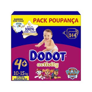 Dodot Activity Extra Fraldas T4 10-15 kg 144 un