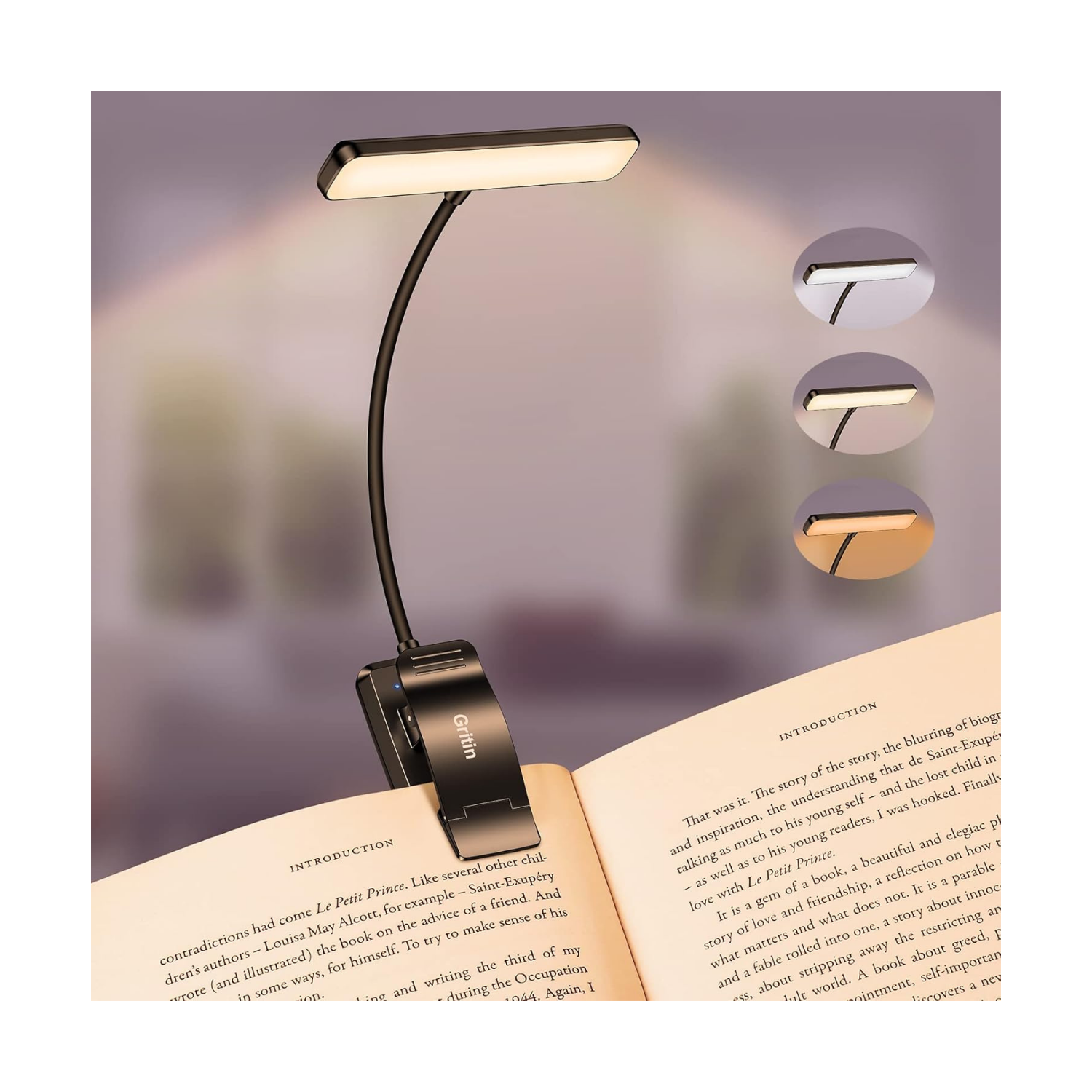 HKH Luz de Leitura LED USB Recarregável