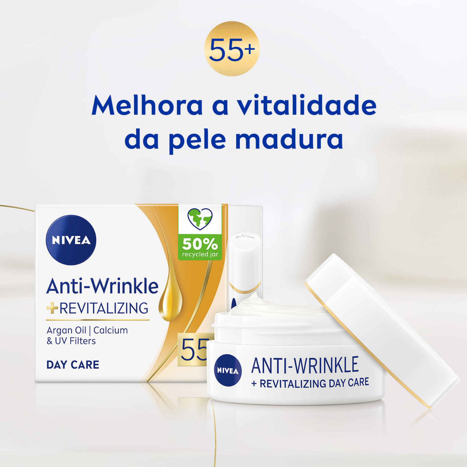 Nivea Creme de Rosto Revitalizante Antirrugas de Dia FP15 55+ 50 ml