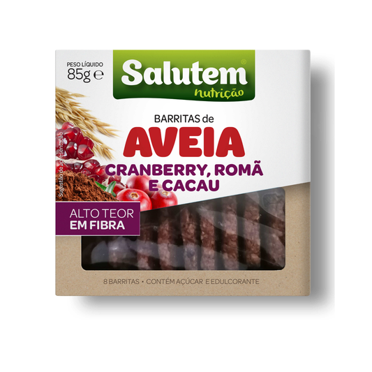 Salutem Barritas de Aveia com Cranberry, Romã e Cacau 85 gr