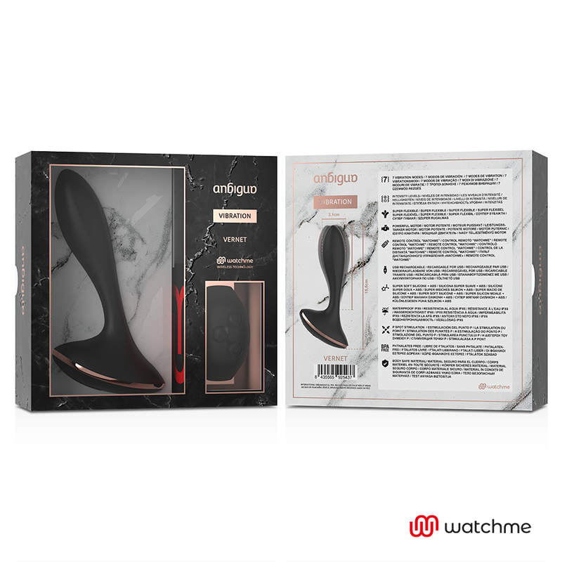 Anbiguo Watchme Controle Remoto Vibrador Anal Plug Vernet