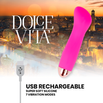 Dolce Vita Vibrador Recargable Uno Rosa 7 Velocidades