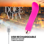 Dolce Vita Vibrador Recarregável Duas Velocidades Pink 7