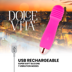 Dolce Vita Vibrador Recarregável de Três Velocidades Pink 7