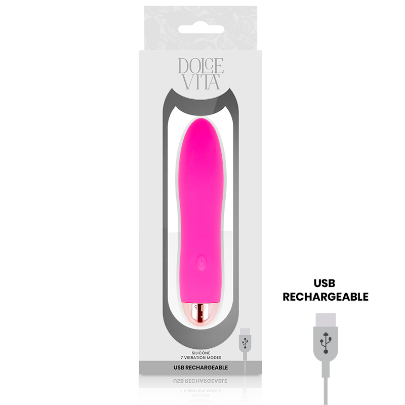 Dolce Vita Vibrador Recargable Cuatro Rosa 7 Velocidades