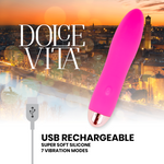 Dolce Vita Vibrador Recargable Cuatro Rosa 7 Velocidades