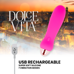Dolce Vita Vibrador Recarregável Cinco Pink 7 Velocidades