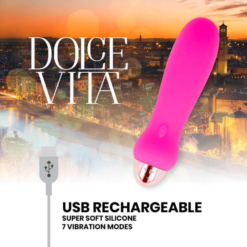 Dolce Vita Vibrador Recarregável Cinco Pink 7 Velocidades