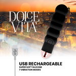 Dolce Vita Vibrador Recargable Seis Negro 7 Velocidades