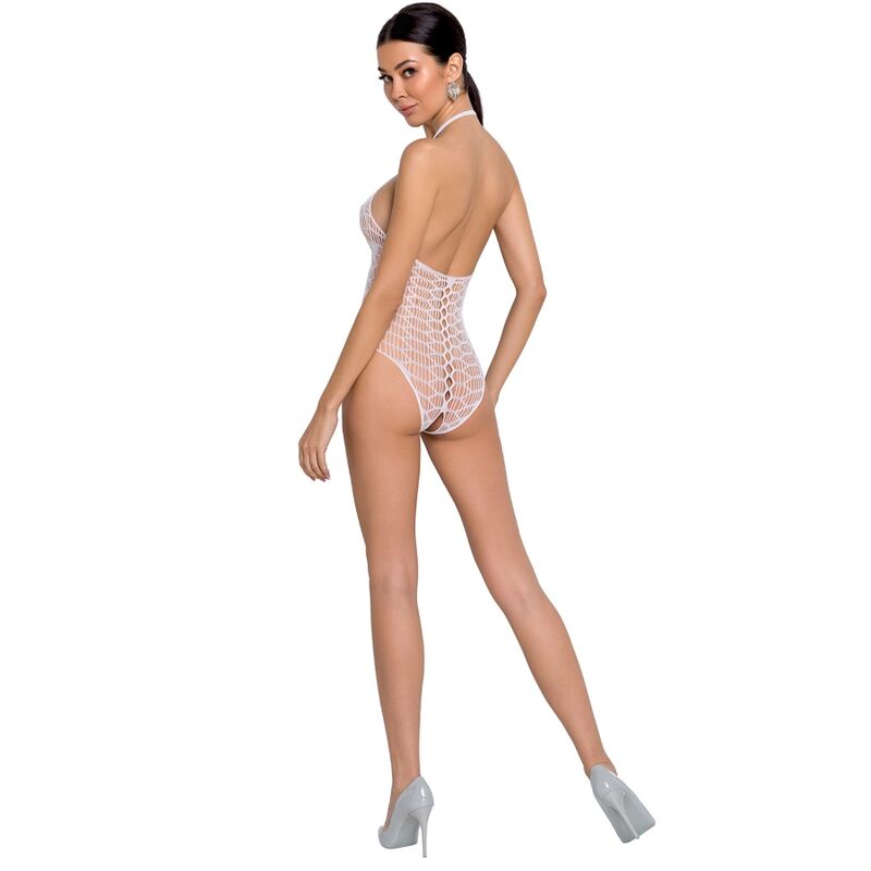 Passion - Mujer Bs087 Bodystock Blanco Talla Única