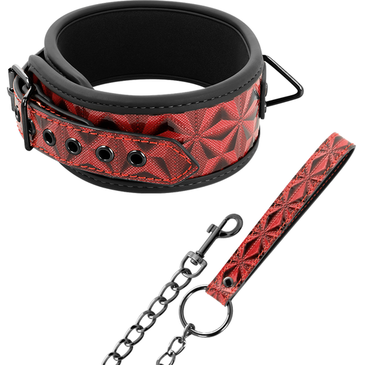 Begme - Colar de Couro Vegano Premium Red Edition com Forro de Neoprene