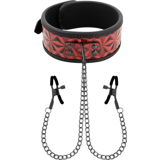 Begme - Colar Edio Vermelha Com Braadeiras Com Forro de Neoprene