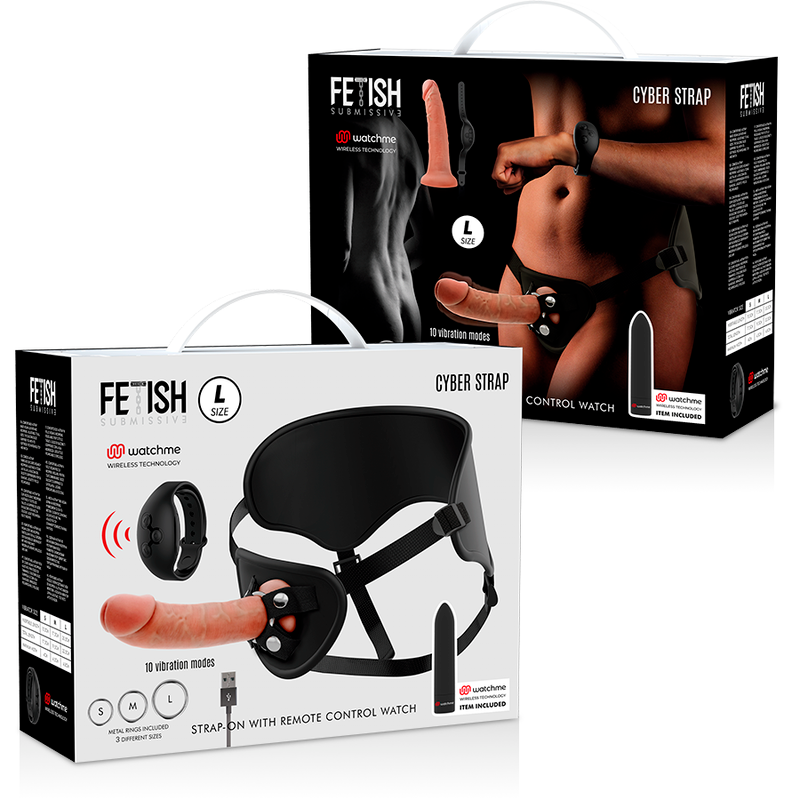 Fetish Submissive Cyber Strap Arnês Com Dildo e Bala Controle Remoto Tecnologia Watchme L