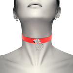 Coquette Chic Desire - Colar de Couro Vegano Vermelho Acessório Fetish Mulher