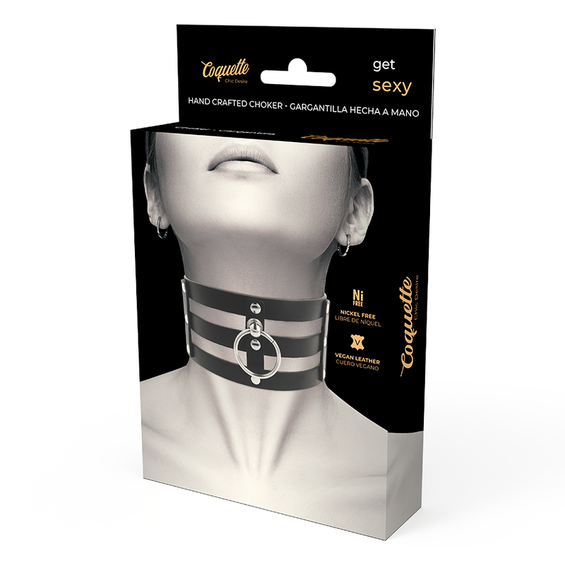 Coquette Chic Desire - Gargantilha de Couro Vegano Estilo Fetish
