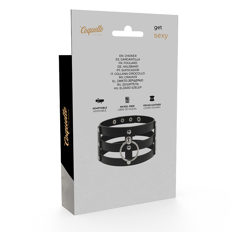 Coquette Chic Desire - Gargantilha de Couro Vegano Estilo Fetish