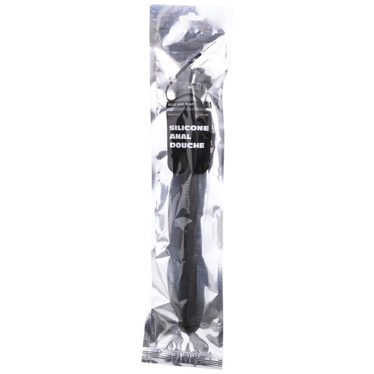 All Black Rolha de Sistema de Silicone Anal para Chuveiro 27 Cm