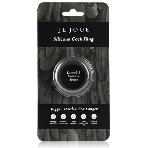 Je Joue - Anel de Galo de Silicone de Esticao Mxima - Preto