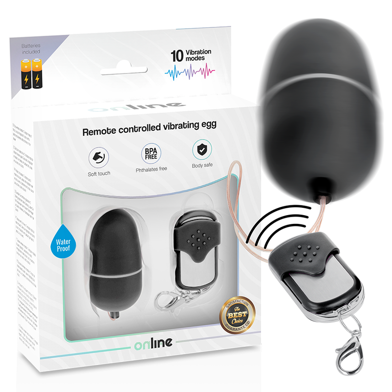 Huevo vibrador online con control remoto M negro