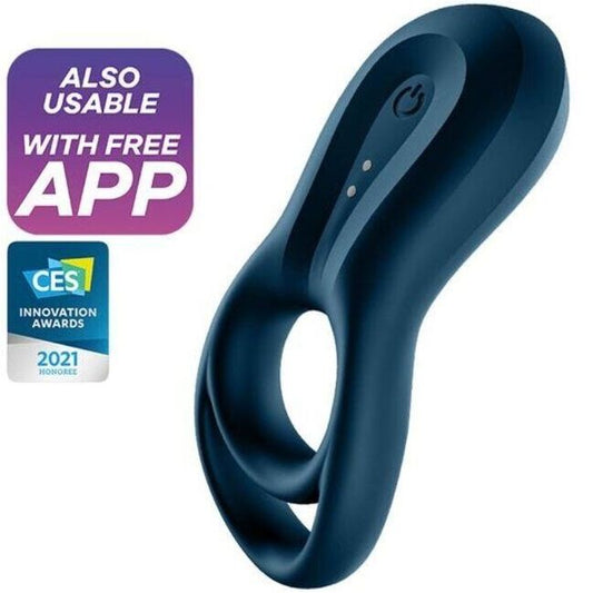 Satisfyer Aplicativo Vibrador de Anel Epic Duo Azul