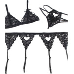 Subblime Set Conjunto Tres Piezas Sujetador + Ligueros + Bragas L/xl