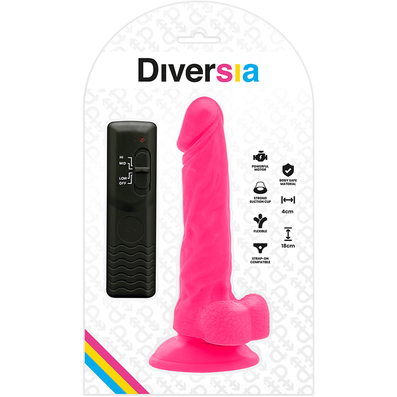 Diversia - Vibração Flexível Diversia Rosa 18 cm -O- 4 cm