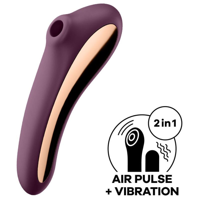 Satisfyer Vibrador Dual Kiss Air Pulse Vinho Tinto