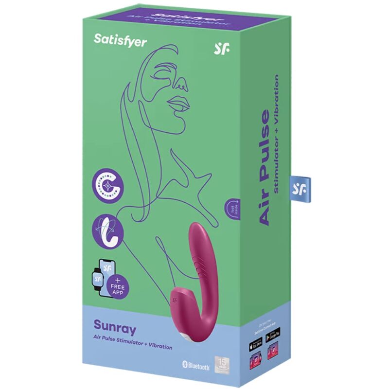 Satisfyer Aplicativo Estimulador e Vibrador Sunray Vermelho